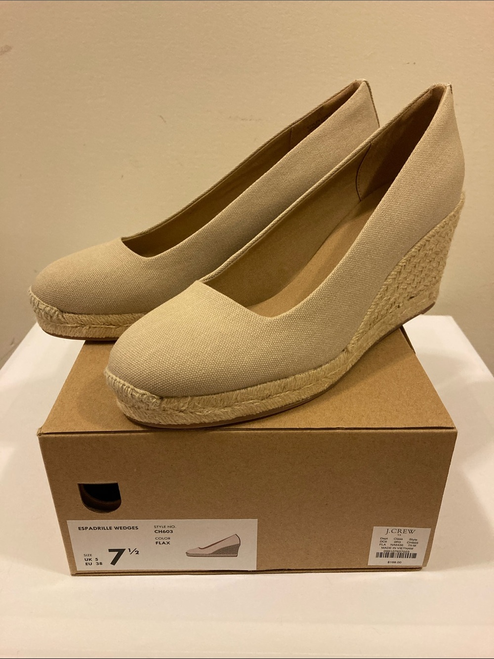 JCrew Factory canvas espadrille wedges